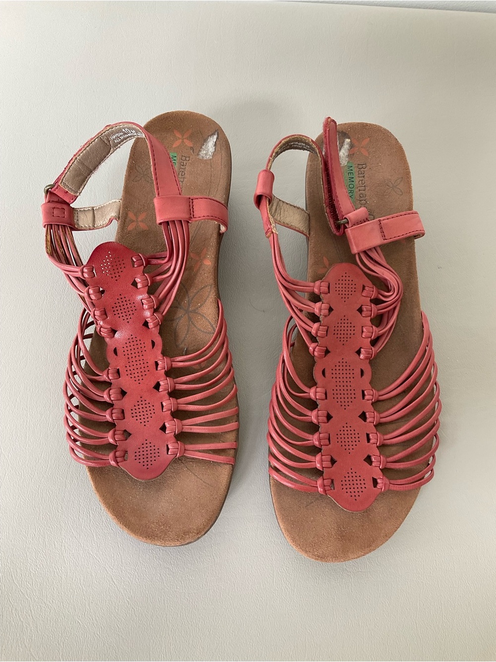 Baretraps, Memory Foam, Salmon/Coral, Heeled, Sandals